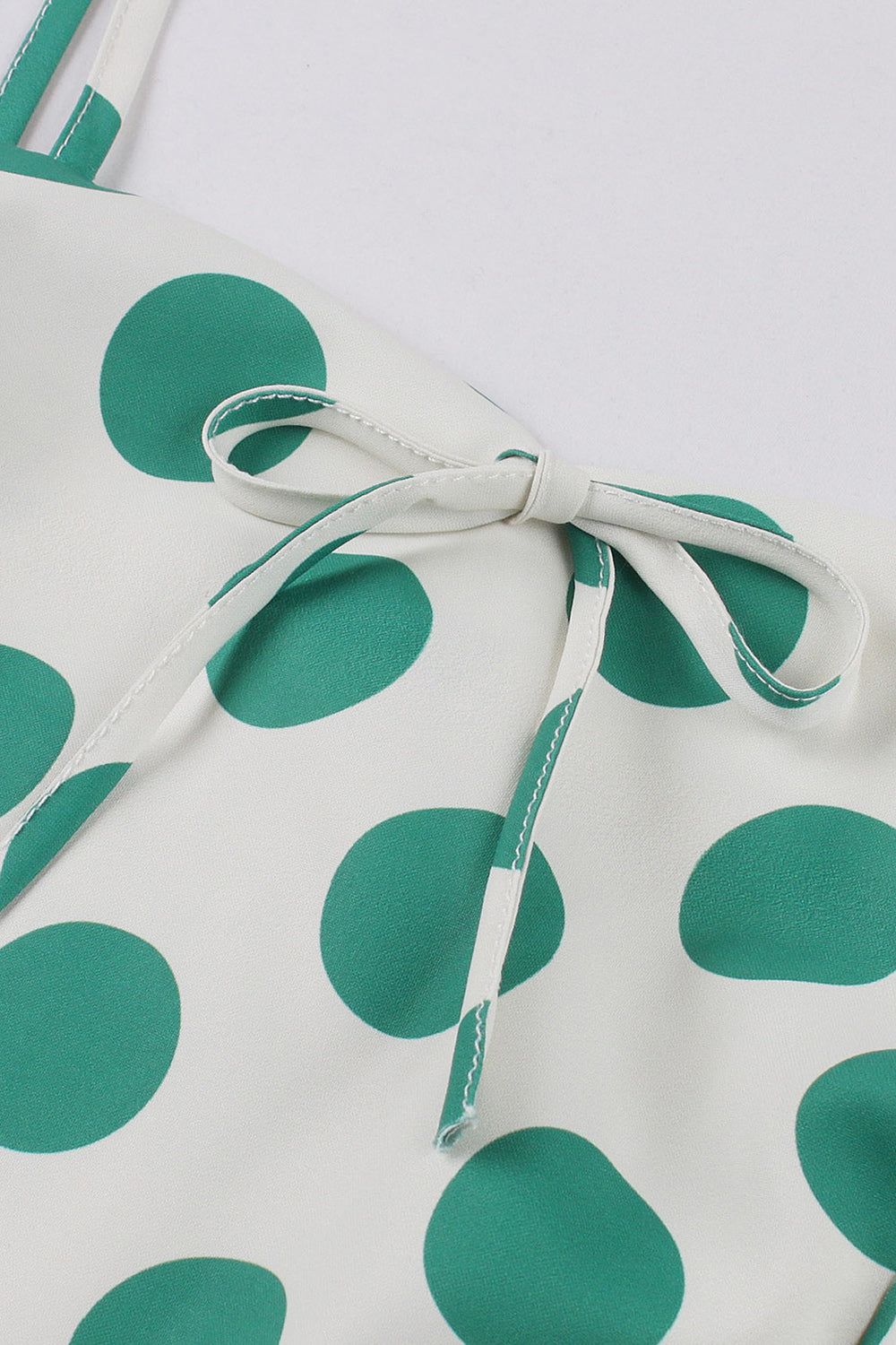 Spaghetti Straps Green Polka Dots 1950s Dress sold by Zapaka product image thumbnail 4