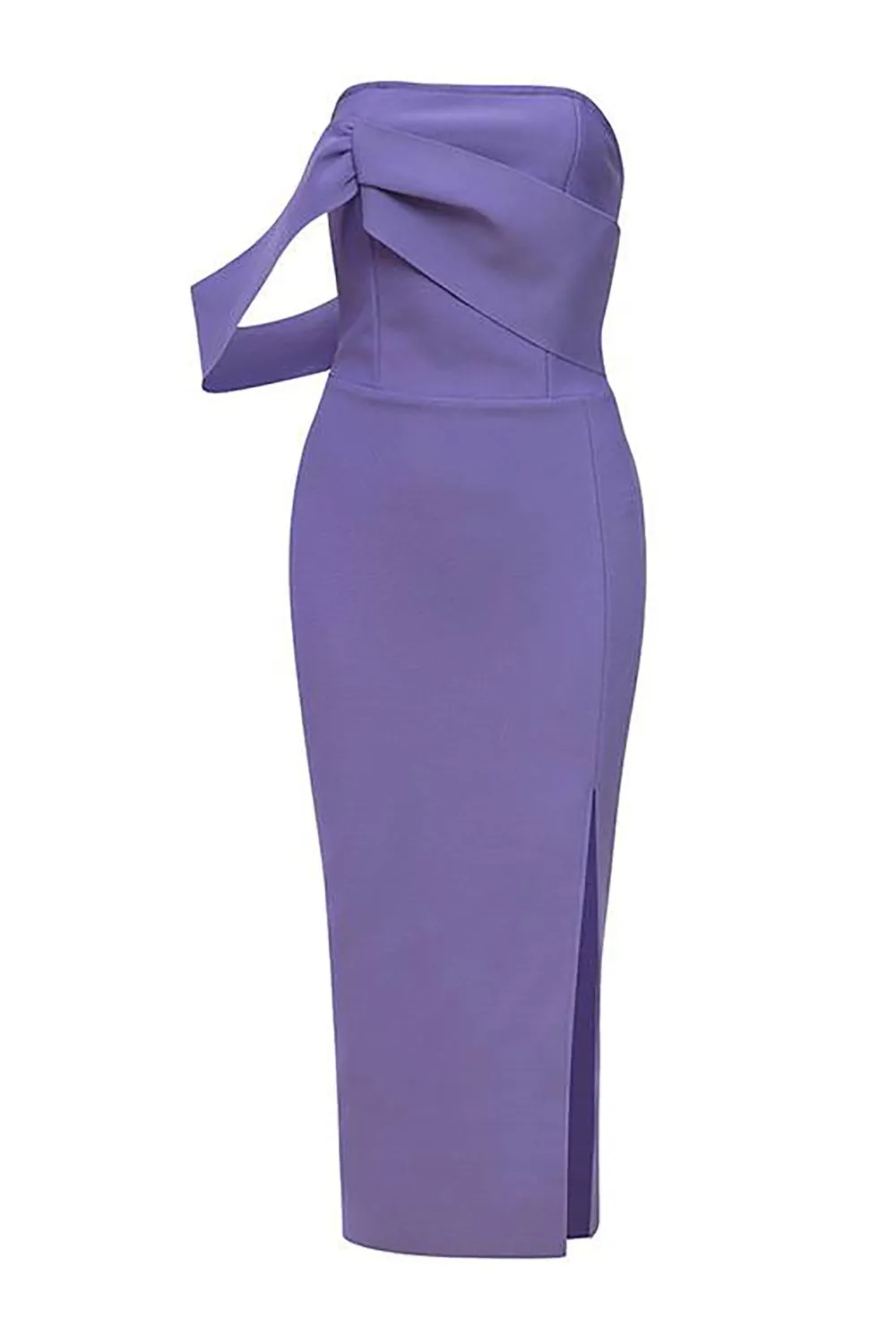 Purple Off the Shoulder Bodycon Knee Length Party Dress sold by Zapaka product image thumbnail 5