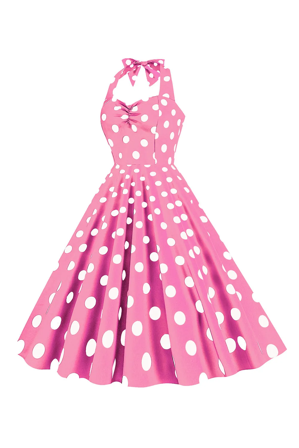 Pink Polka Dots Pin Up Vintage 1950s Dress sold by Zapaka product image thumbnail 3