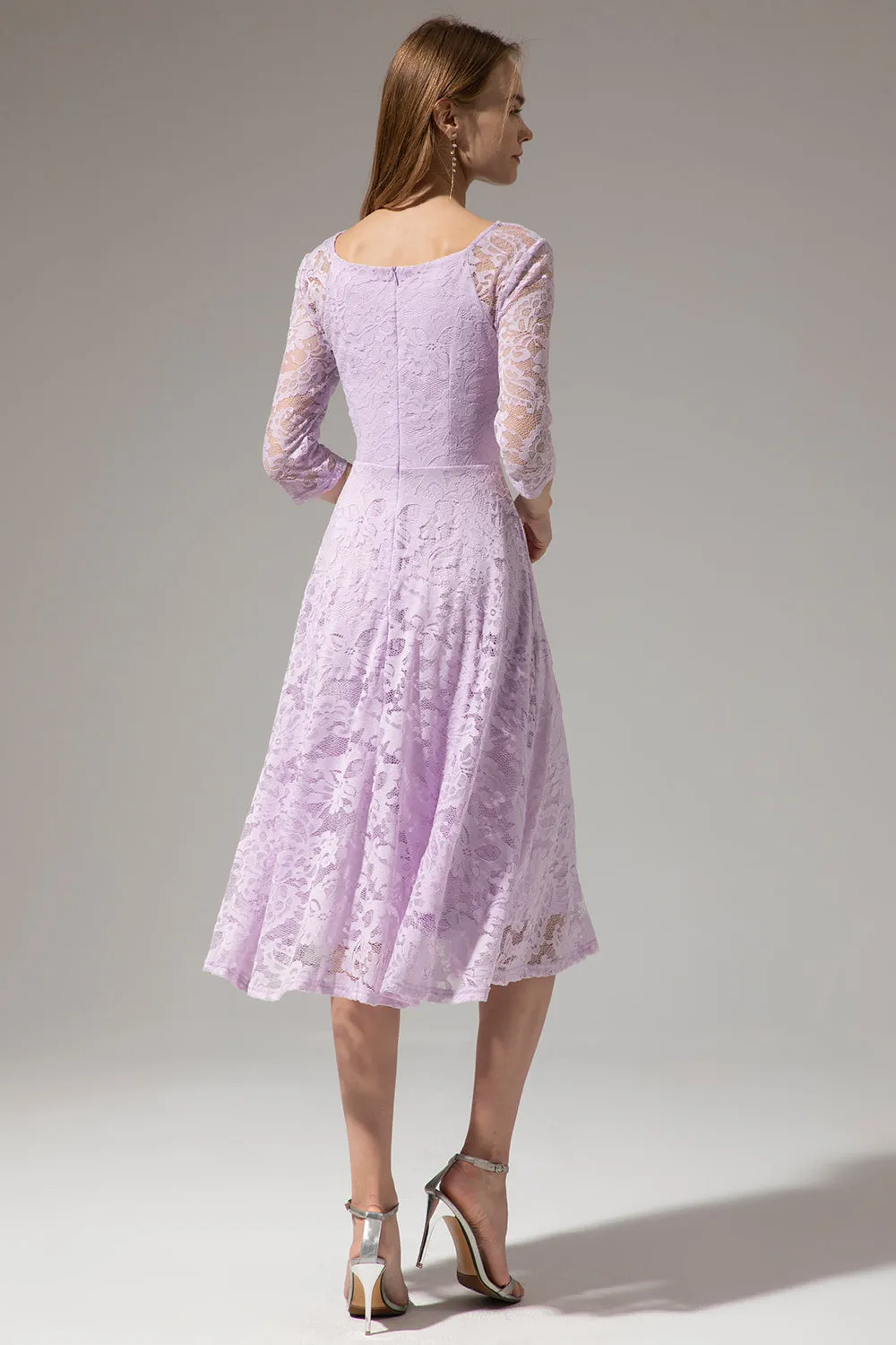 Midi Lace Dress with Long Sleeves sold by Zapaka product image thumbnail 2