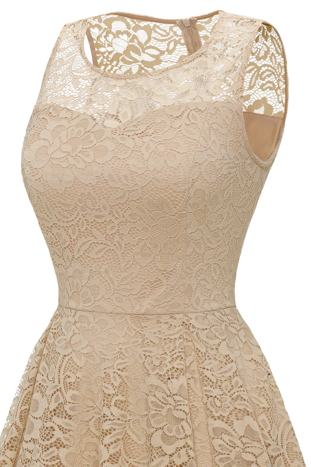 Champagne Lace Dress with Pockets sold by Zapaka product image thumbnail 5