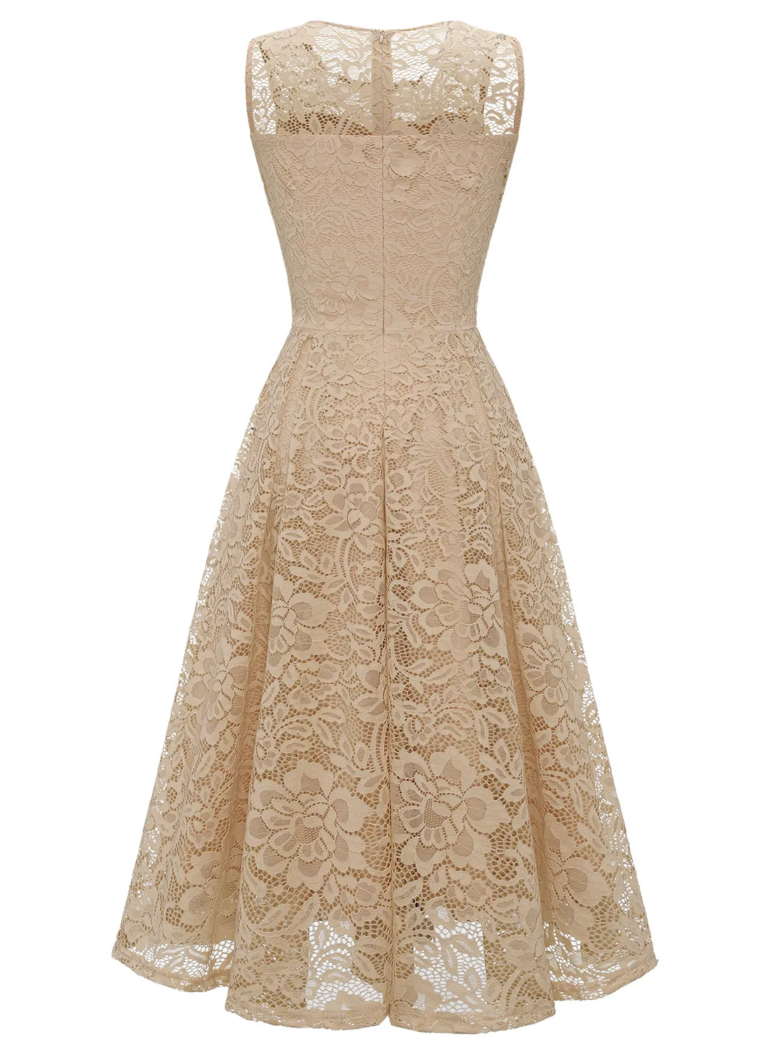 Champagne Lace Dress with Pockets sold by Zapaka product image thumbnail 2