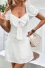 Short Sleeves White Casual Summer Dress With Bow sold by Zapaka