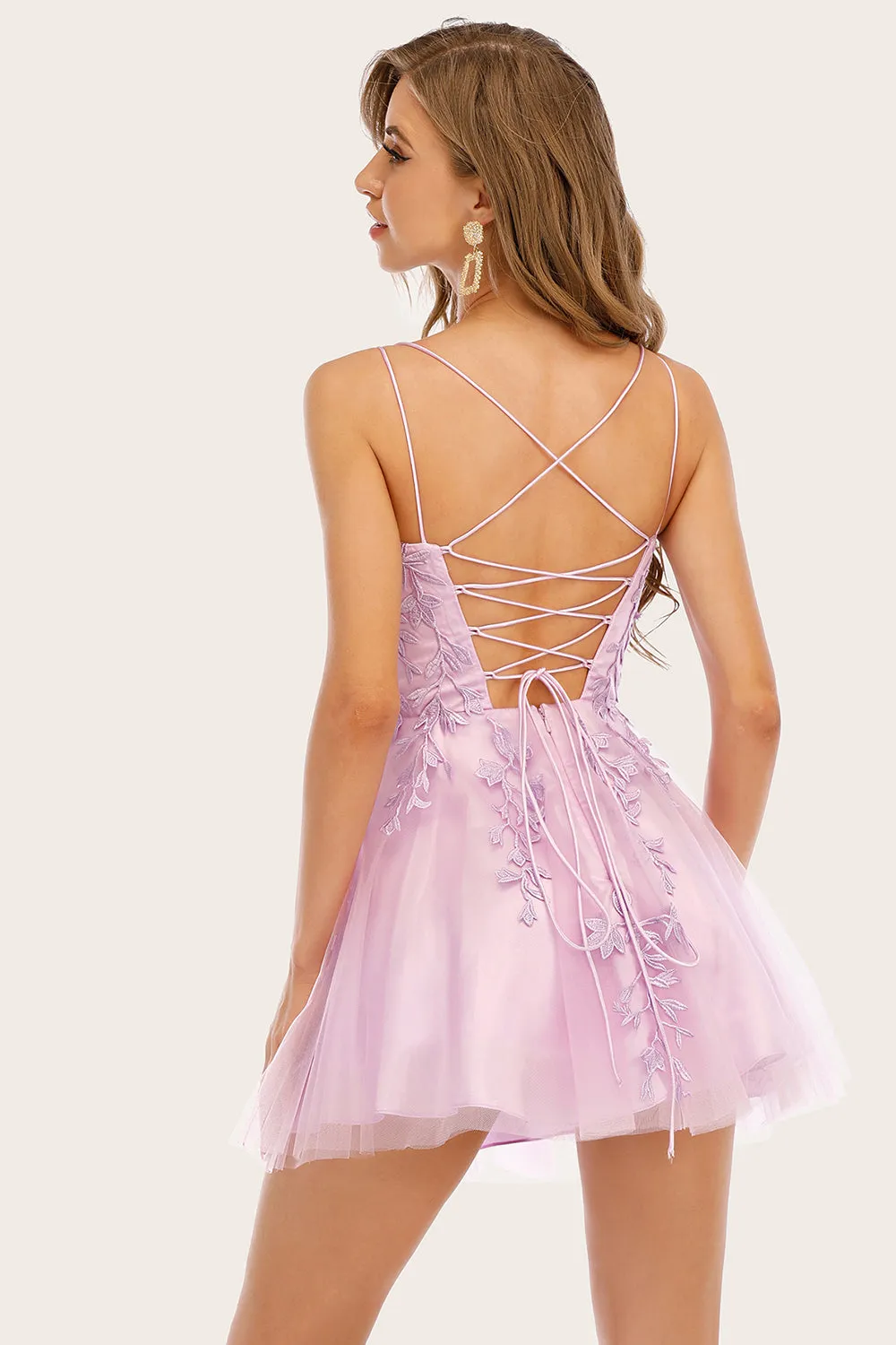 Pink Spaghetti Straps Homecoming Dress sold by Zapaka product image thumbnail 2