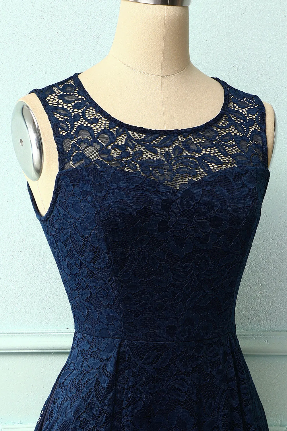 Navy Midi Lace Dress sold by Zapaka product image thumbnail 3