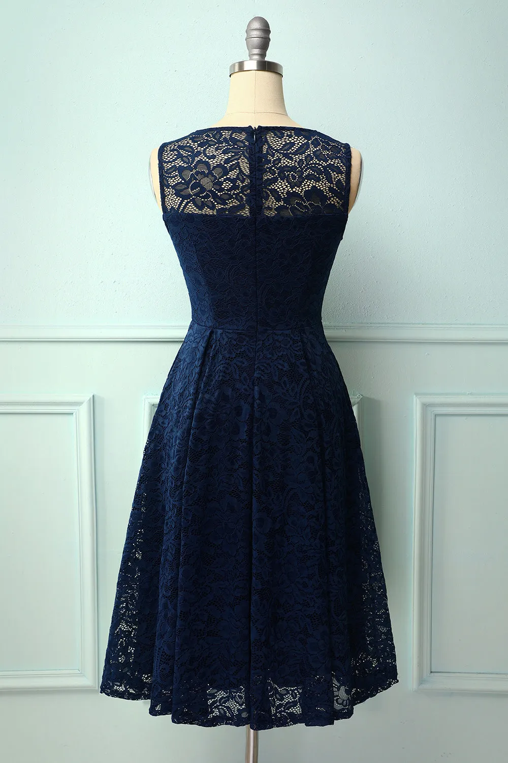 Navy Midi Lace Dress sold by Zapaka product image thumbnail 2