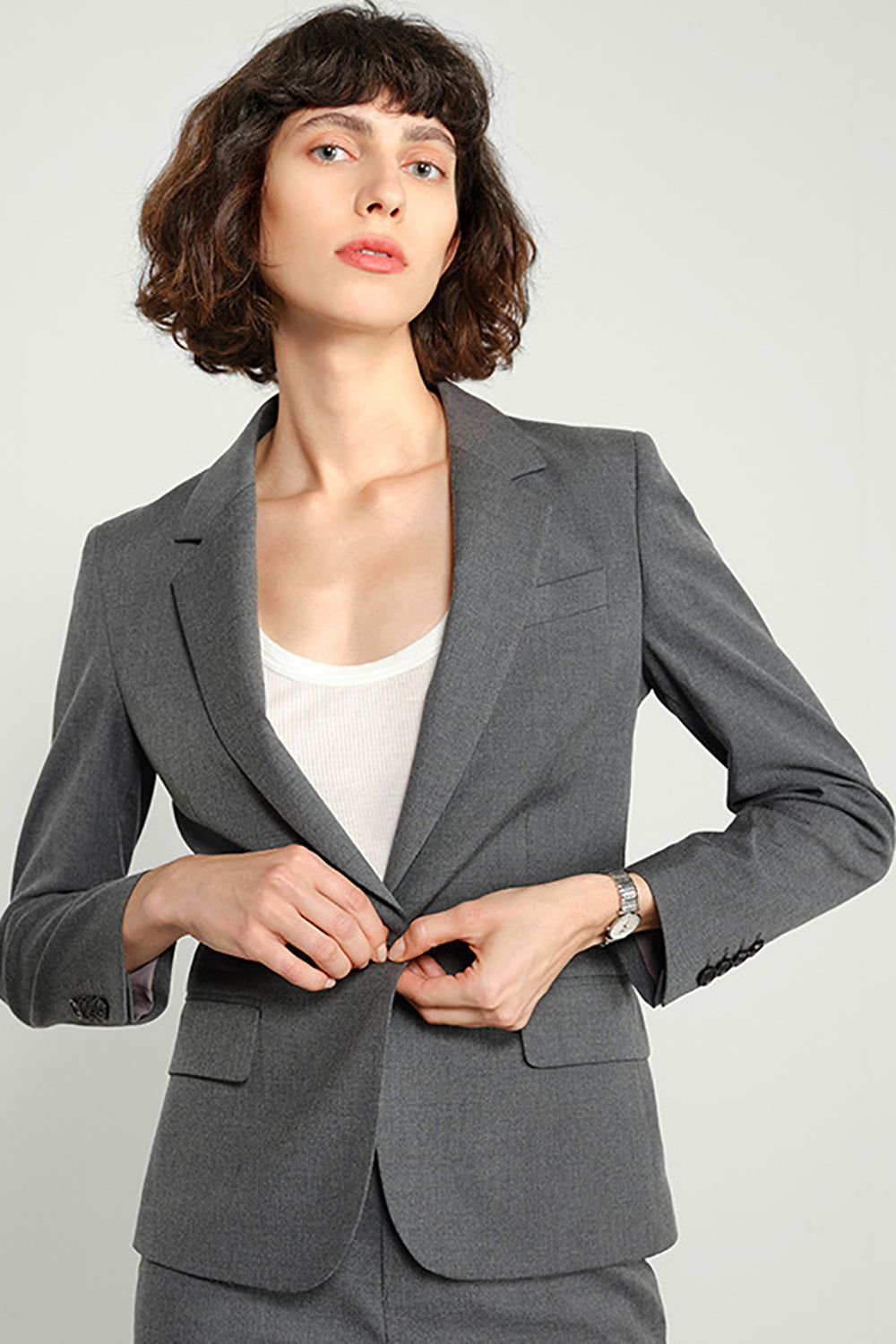 Black Notched Lapel Single Breasted Women Party Blazer sold by Zapaka product image thumbnail 5