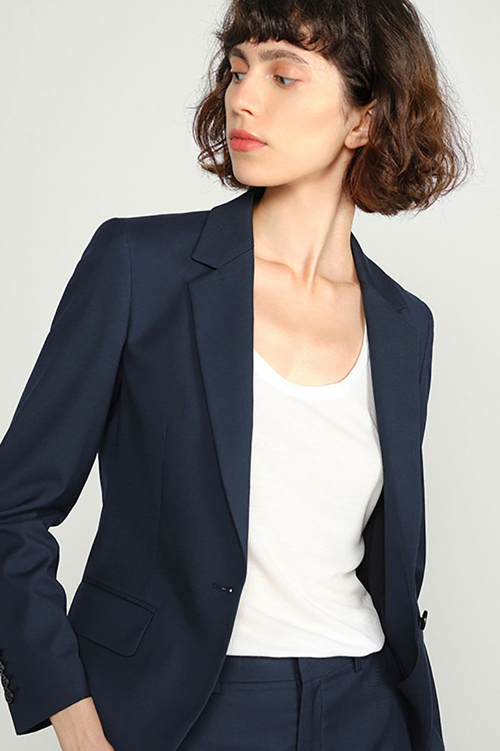 Black Notched Lapel Single Breasted Women Party Blazer sold by Zapaka product image thumbnail 3