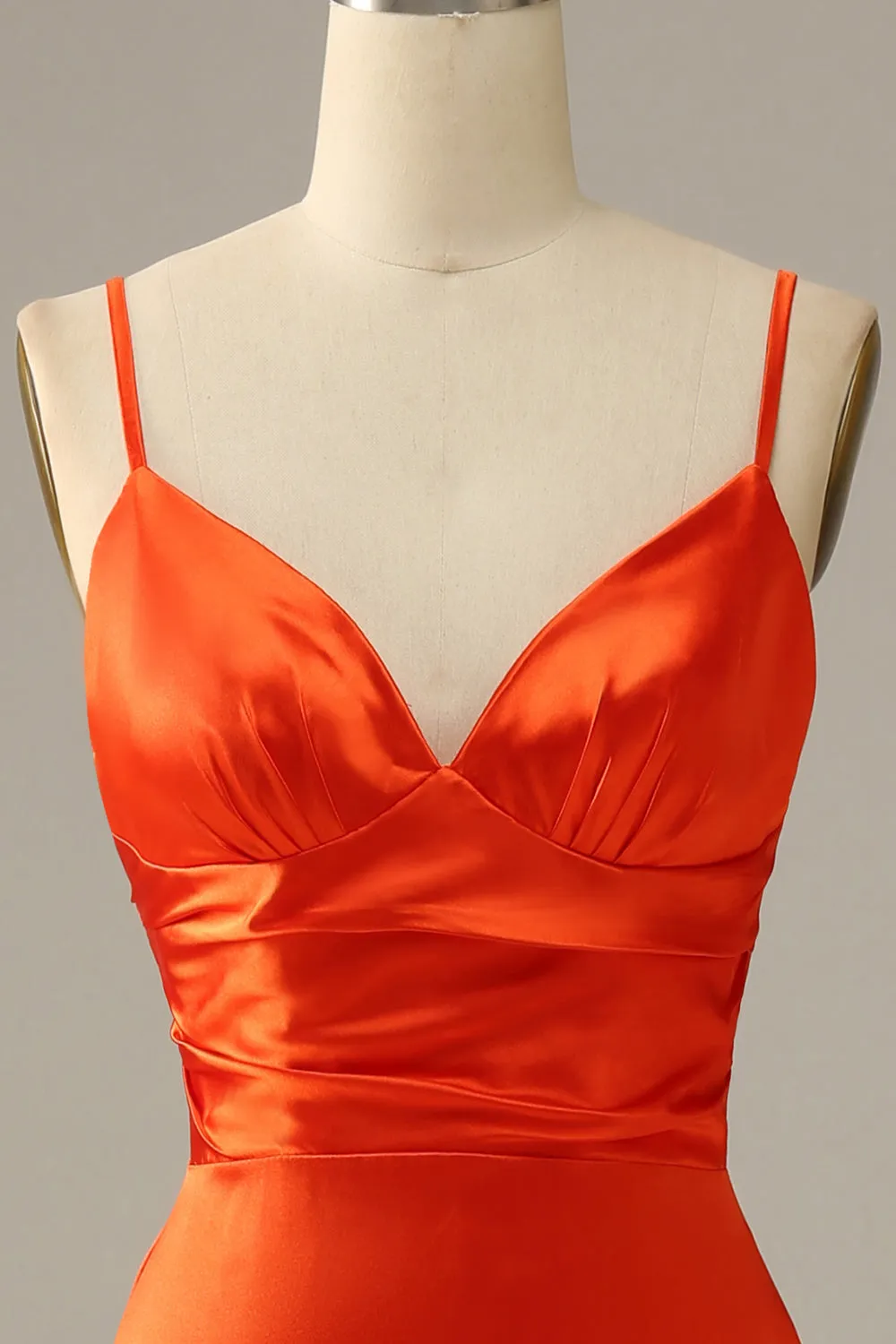Orange Spaghetti Straps Mermaid Prom Dress sold by Zapaka product image thumbnail 5