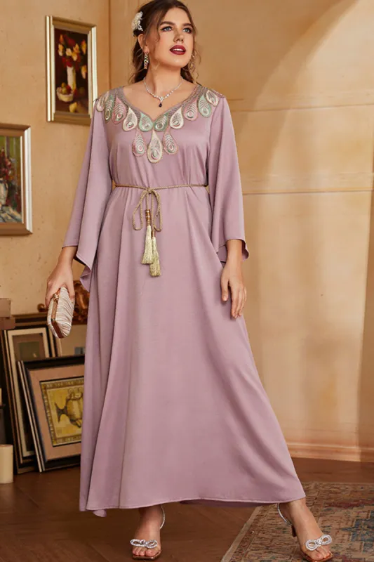 Plus Size Grey Pink Mother of the Bride Dress sold by Zapaka