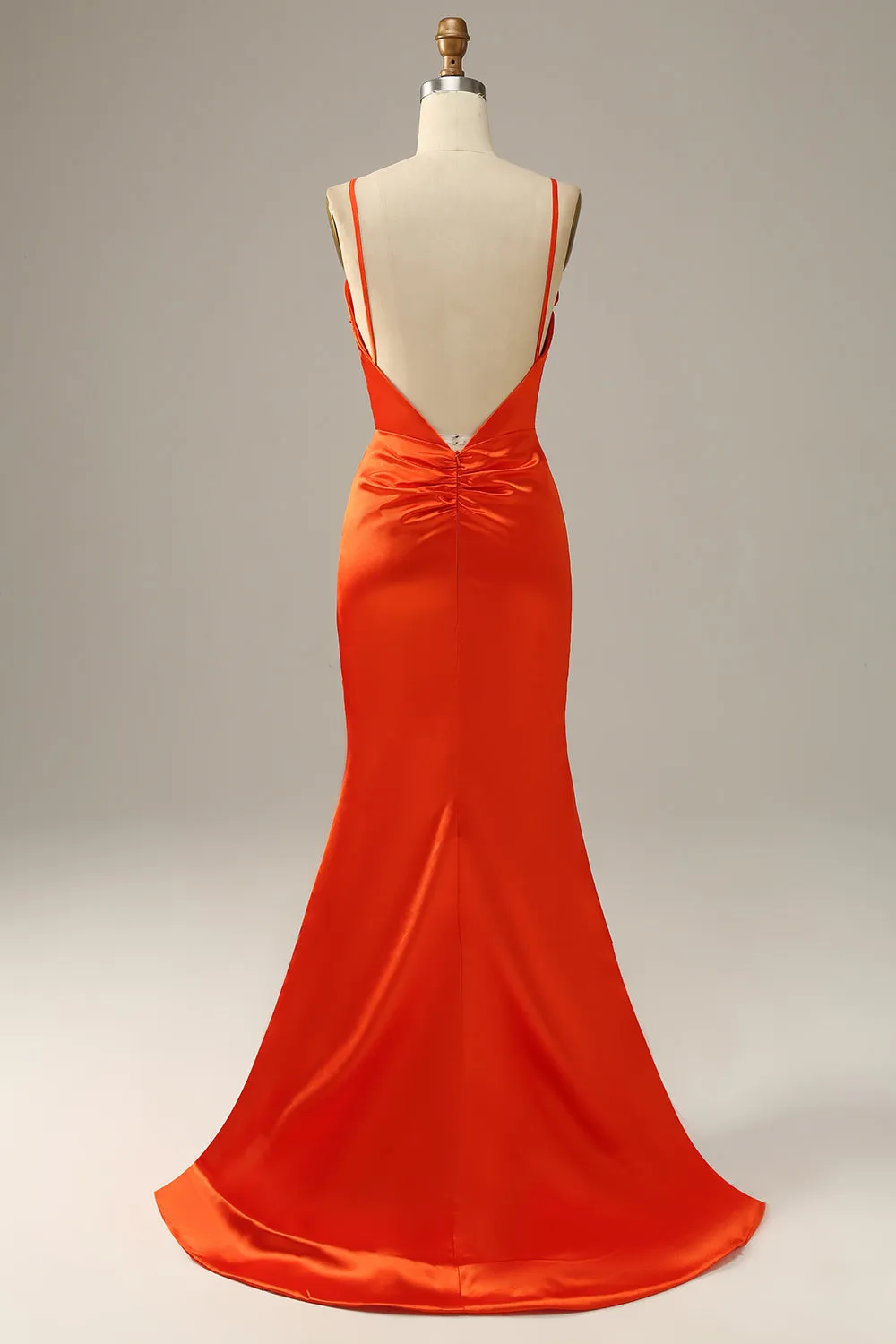 Orange Spaghetti Straps Mermaid Prom Dress sold by Zapaka product image thumbnail 2