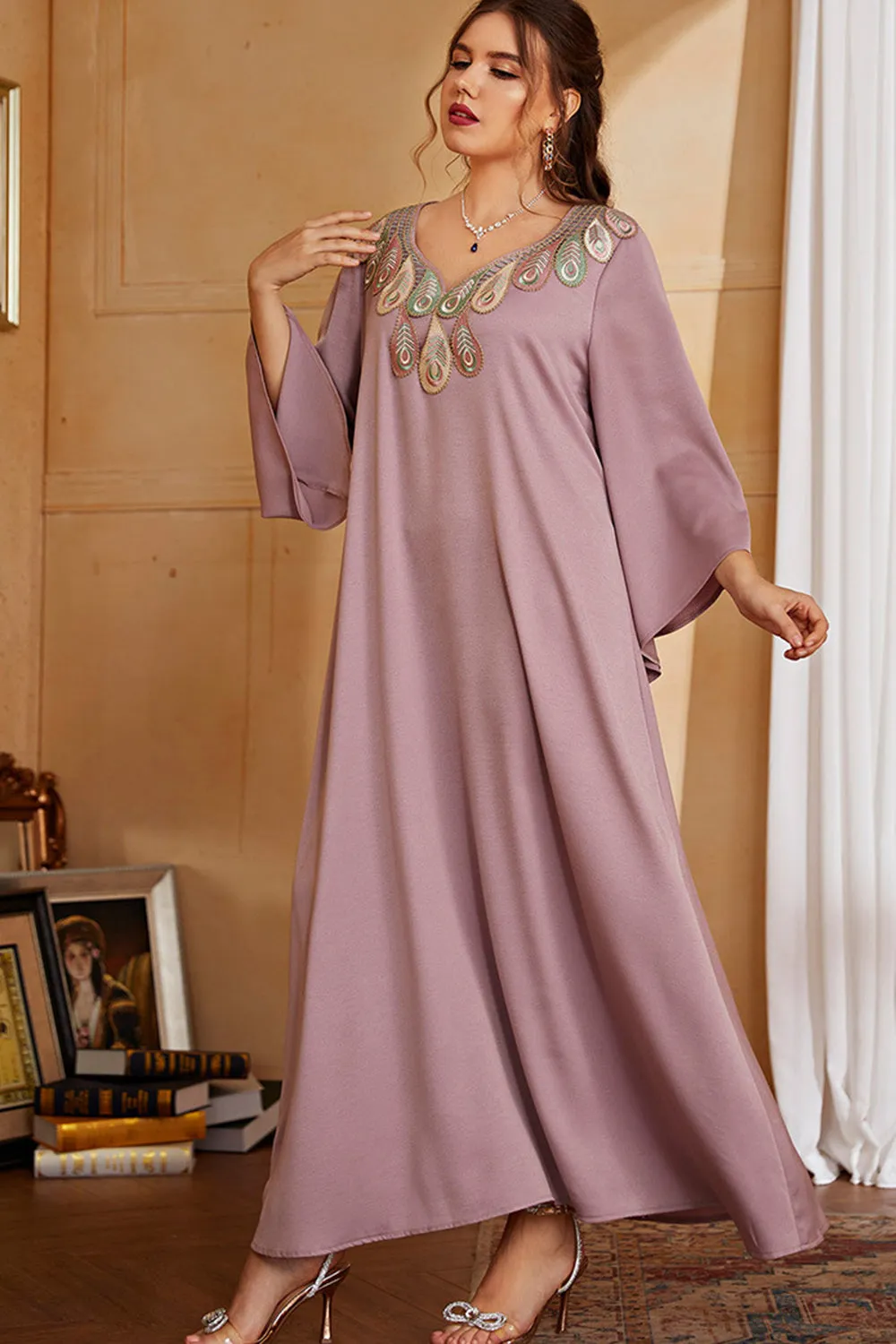 Plus Size Grey Pink Mother of the Bride Dress sold by Zapaka product image thumbnail 5