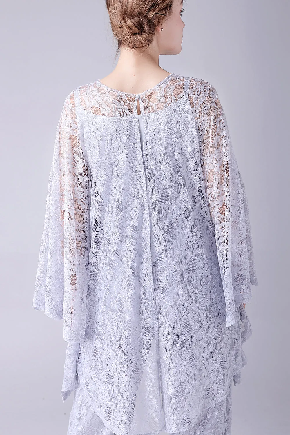 Silver 3 Pieces Long Sleeves Mother of the Bride Pant Suits sold by Zapaka product image thumbnail 5