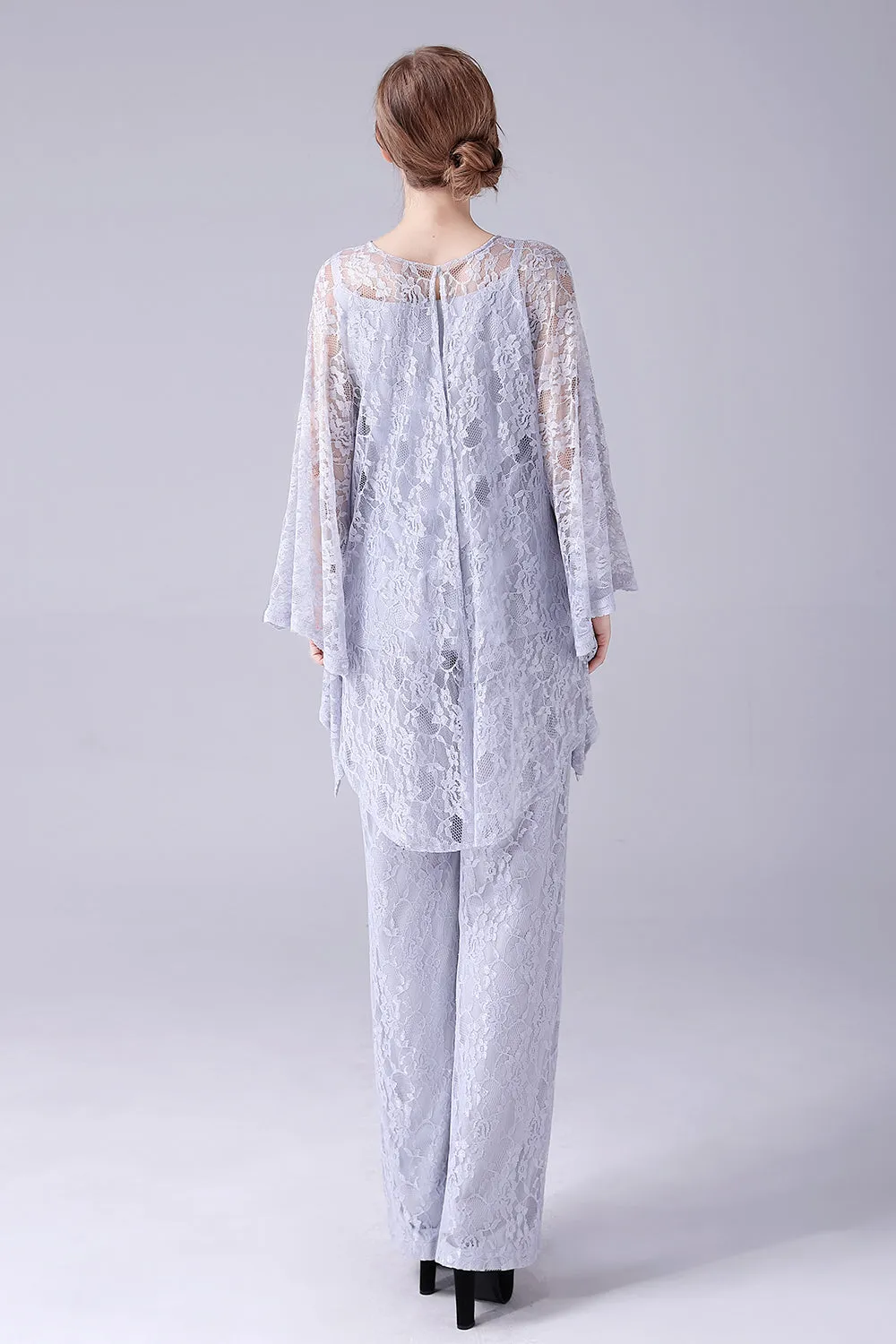 Silver 3 Pieces Long Sleeves Mother of the Bride Pant Suits sold by Zapaka product image thumbnail 2