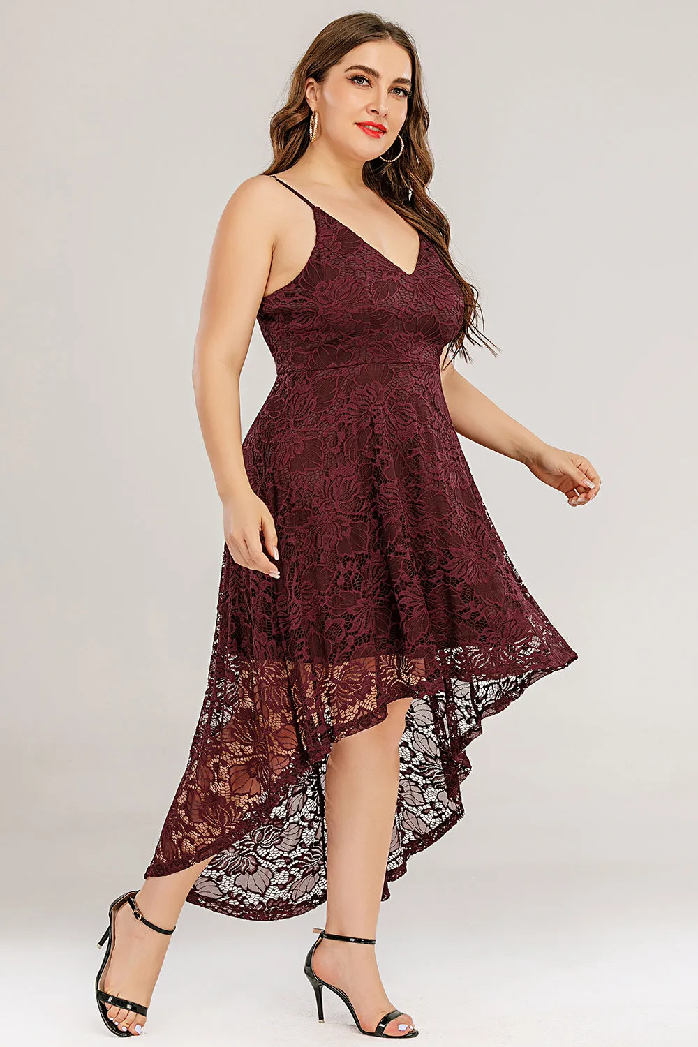 High low Lace Plus Size Dress sold by Zapaka product image thumbnail 4