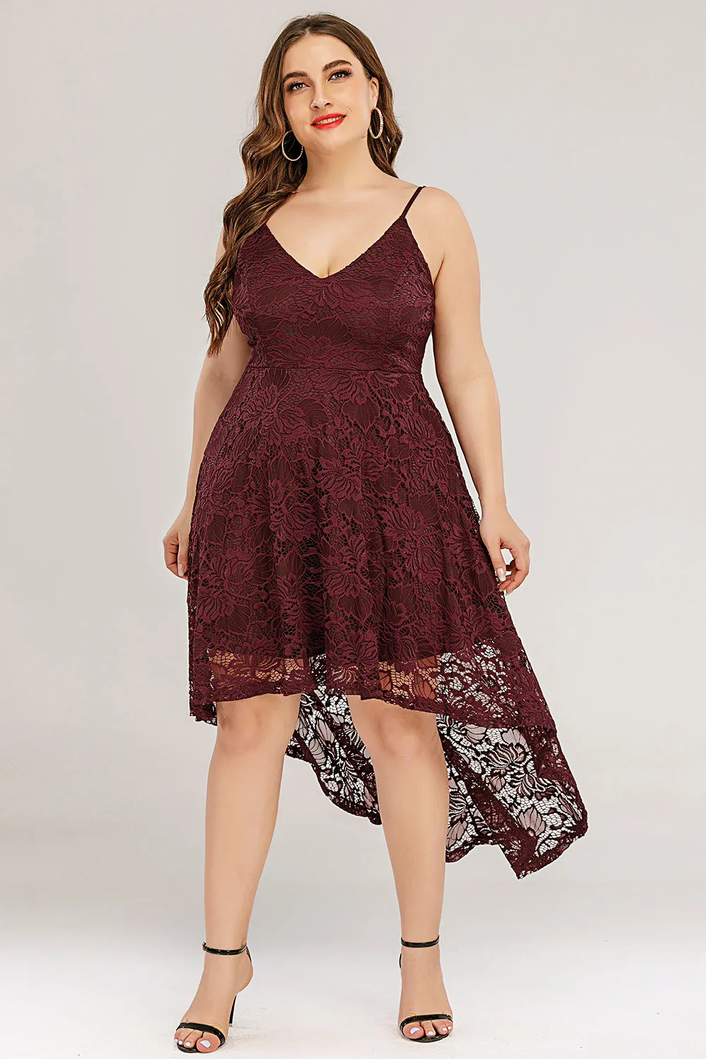 High low Lace Plus Size Dress sold by Zapaka product image thumbnail 5