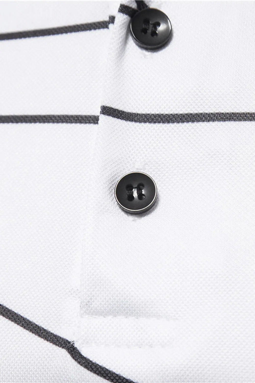 White Pattern Print Short Sleeves Men's Polo Shirt sold by Zapaka product image thumbnail 5