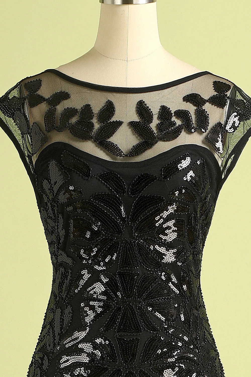 Black 1920s Sequined Flapper Dress sold by Zapaka product image thumbnail 3