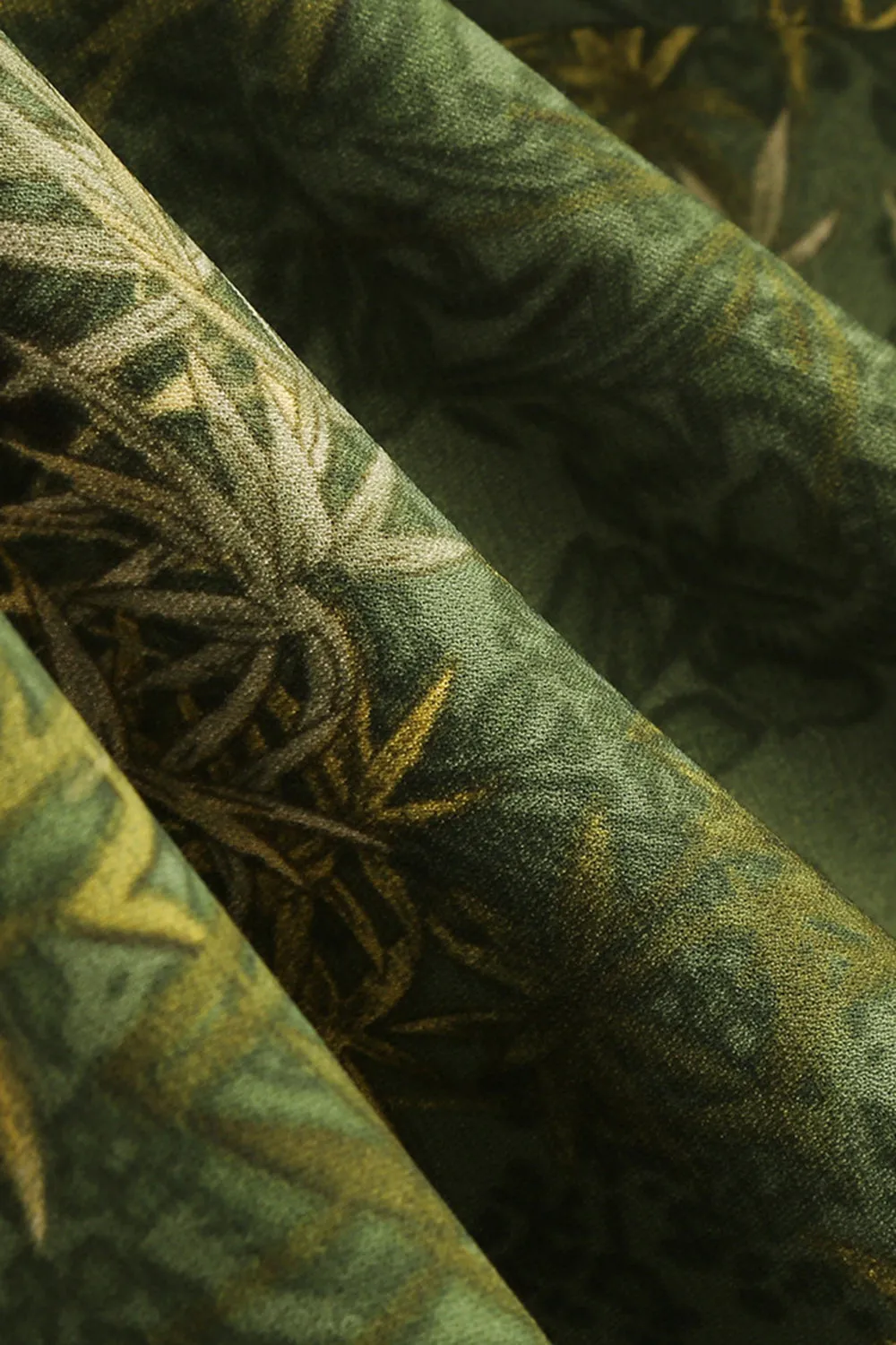 1950s Army Green Floral Pleated Swing Skirt sold by Zapaka product image thumbnail 4