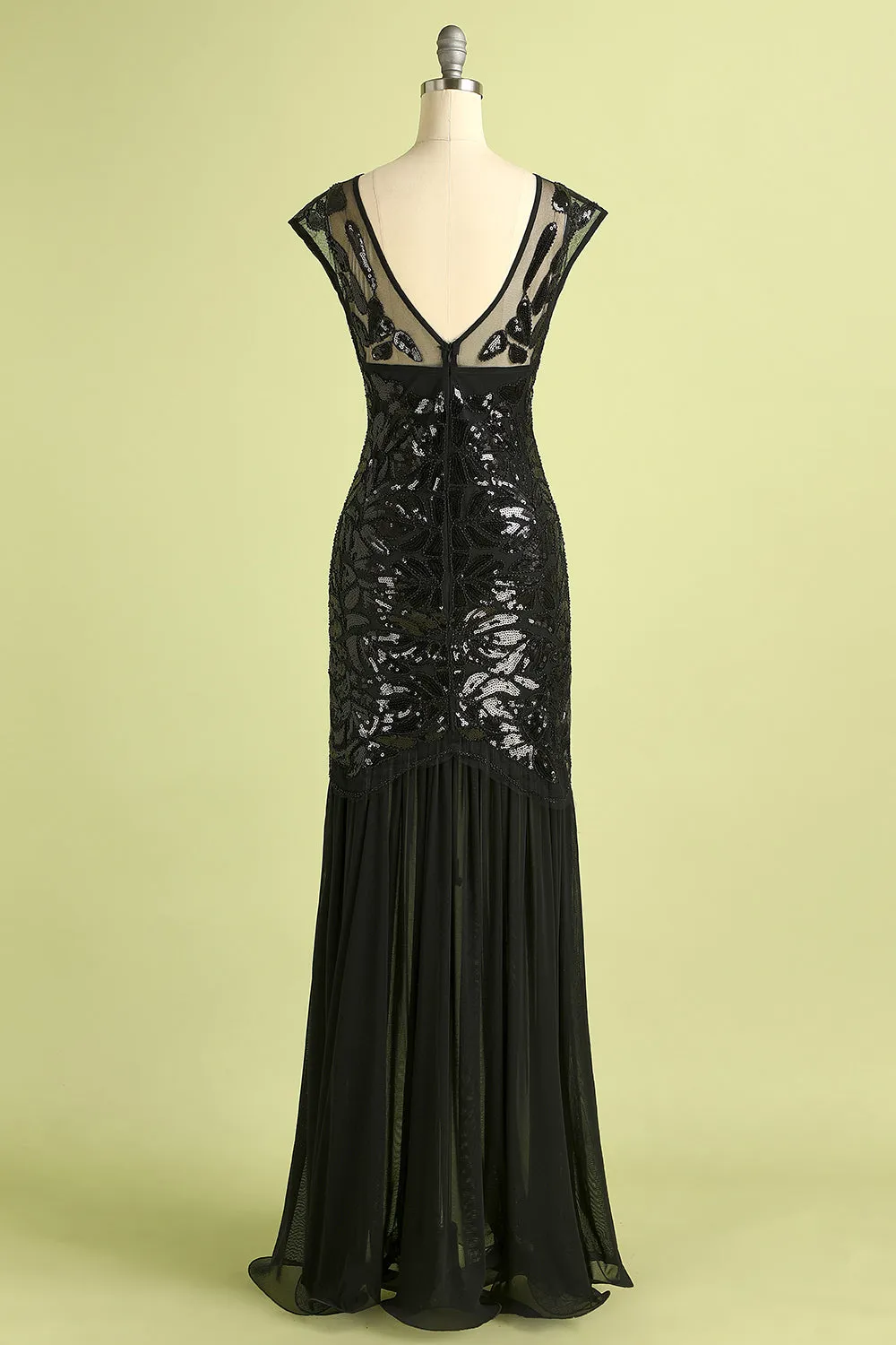 Black 1920s Sequined Flapper Dress sold by Zapaka product image thumbnail 2