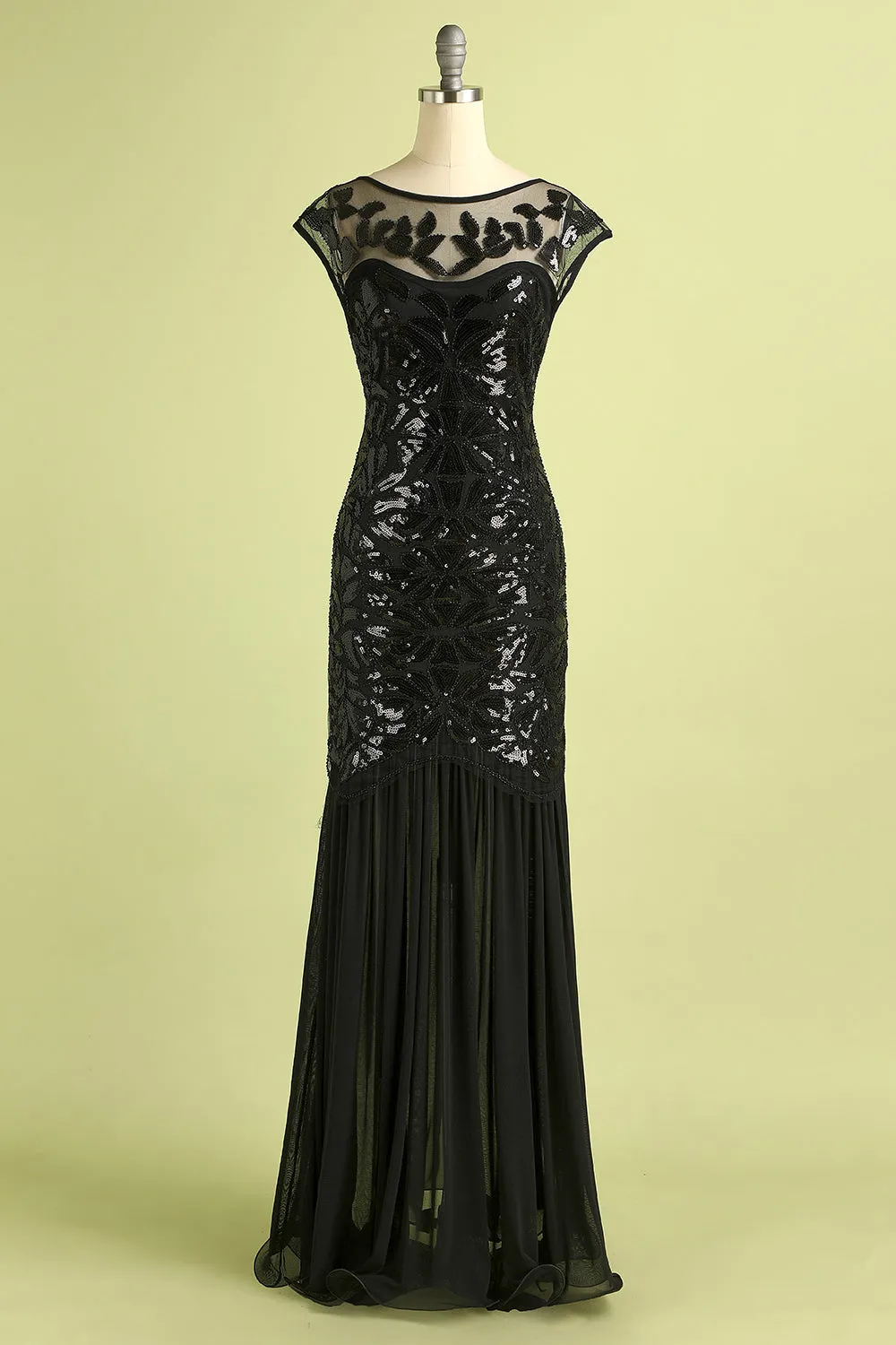 Black 1920s Sequined Flapper Dress sold by Zapaka