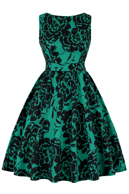 Vintage Hepburn Style Printed Dress sold by Zapaka