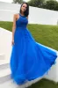 Royal Blue Tulle Prom Dress with Appliques sold by Zapaka
