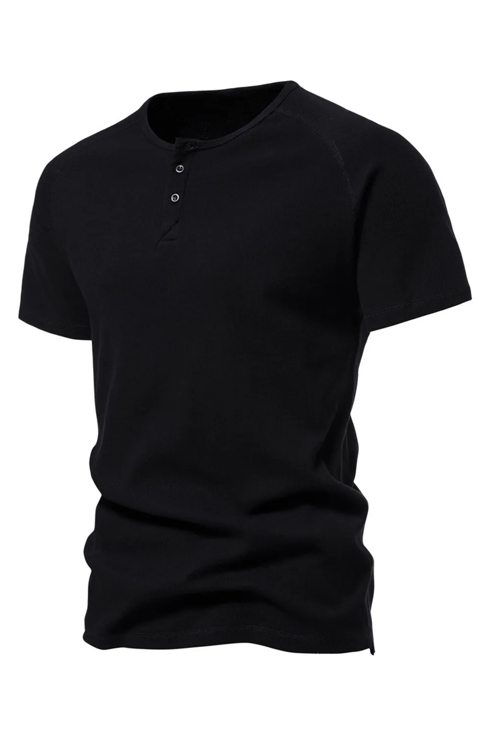 Black Cotton Crewneck Short Sleeves Men's Polo Short sold by Zapaka product image thumbnail 3