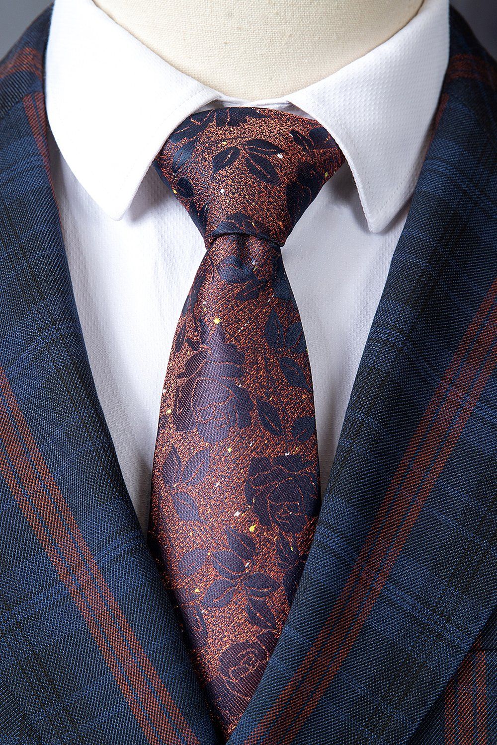 Navy Plaid 3-Piece Double-Breasted Men's Suit sold by Zapaka product image thumbnail 5