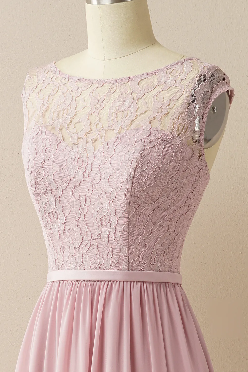Blush Long Chiffon & Lace Formal Dress sold by Zapaka product image thumbnail 3