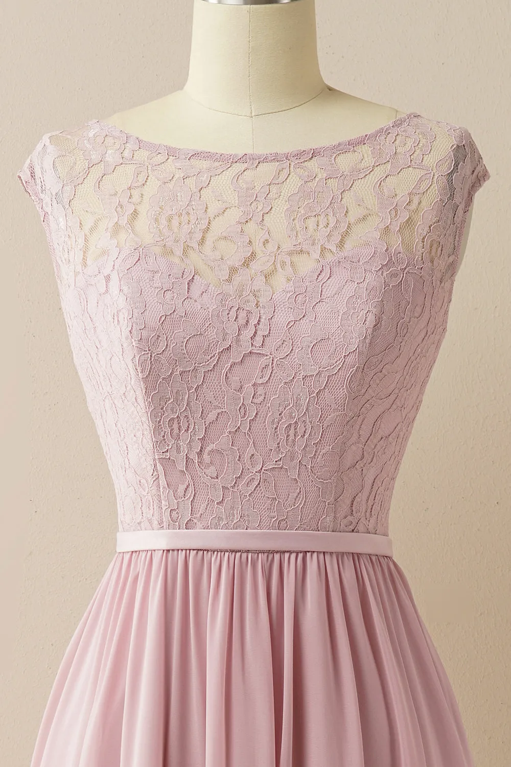Blush Long Chiffon & Lace Formal Dress sold by Zapaka product image thumbnail 5