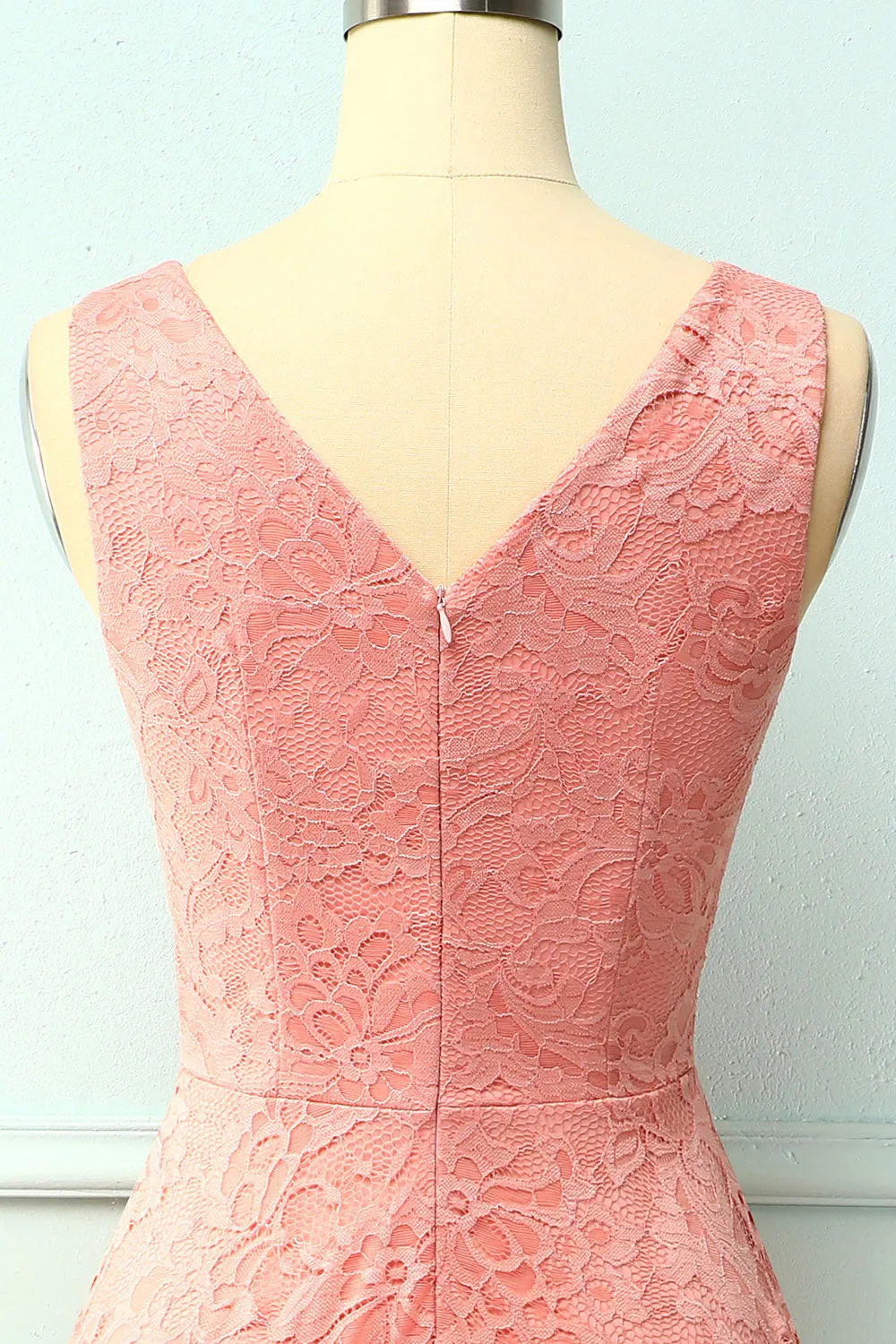 Blush Lace Asymmetrical Dress sold by Zapaka product image thumbnail 4