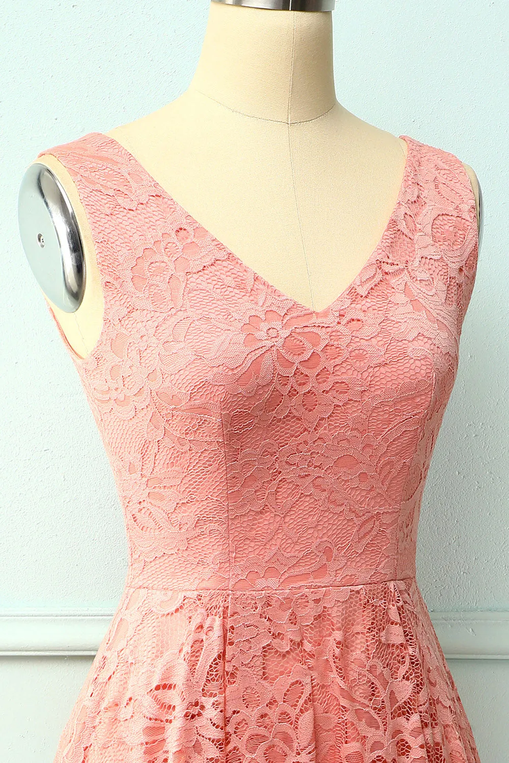 Blush Lace Asymmetrical Dress sold by Zapaka product image thumbnail 3