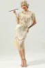Gold Sequin Fringe Flapper 1920s Dress(Does not contain cape) sold by Zapaka