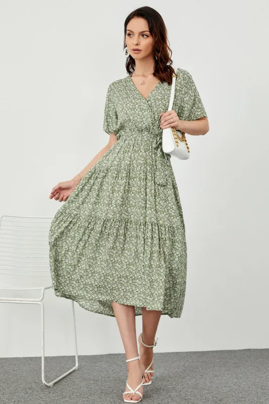 Print Green Summer Boho Dress sold by Zapaka