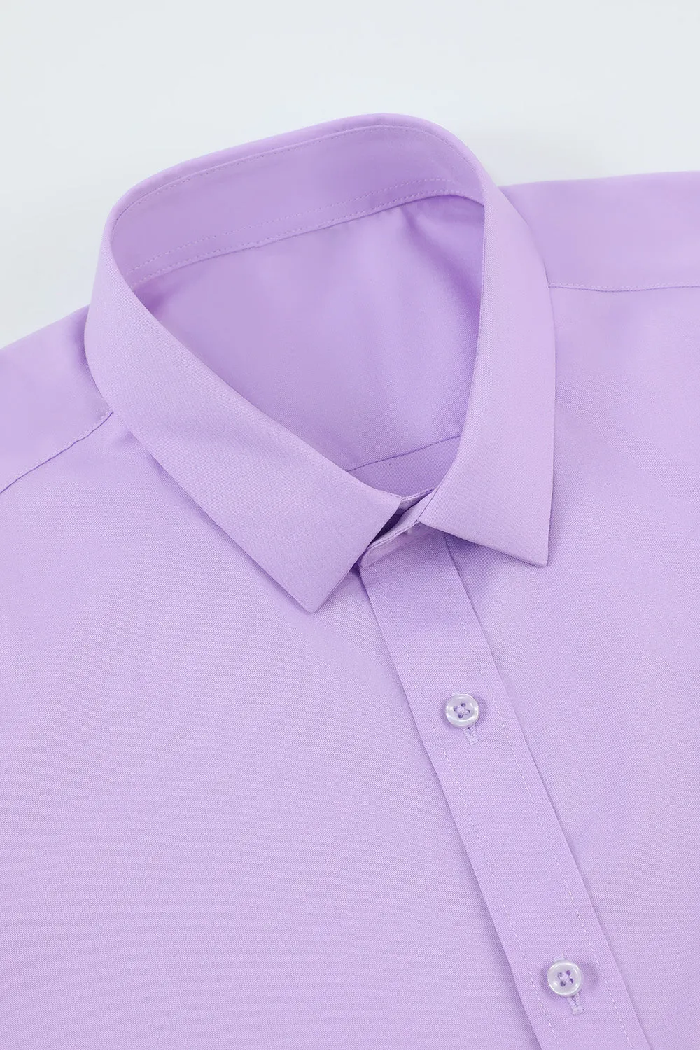 Men's Purple Wrinkle-Free Solid Long Sleeves Dress Shirt sold by Zapaka product image thumbnail 3