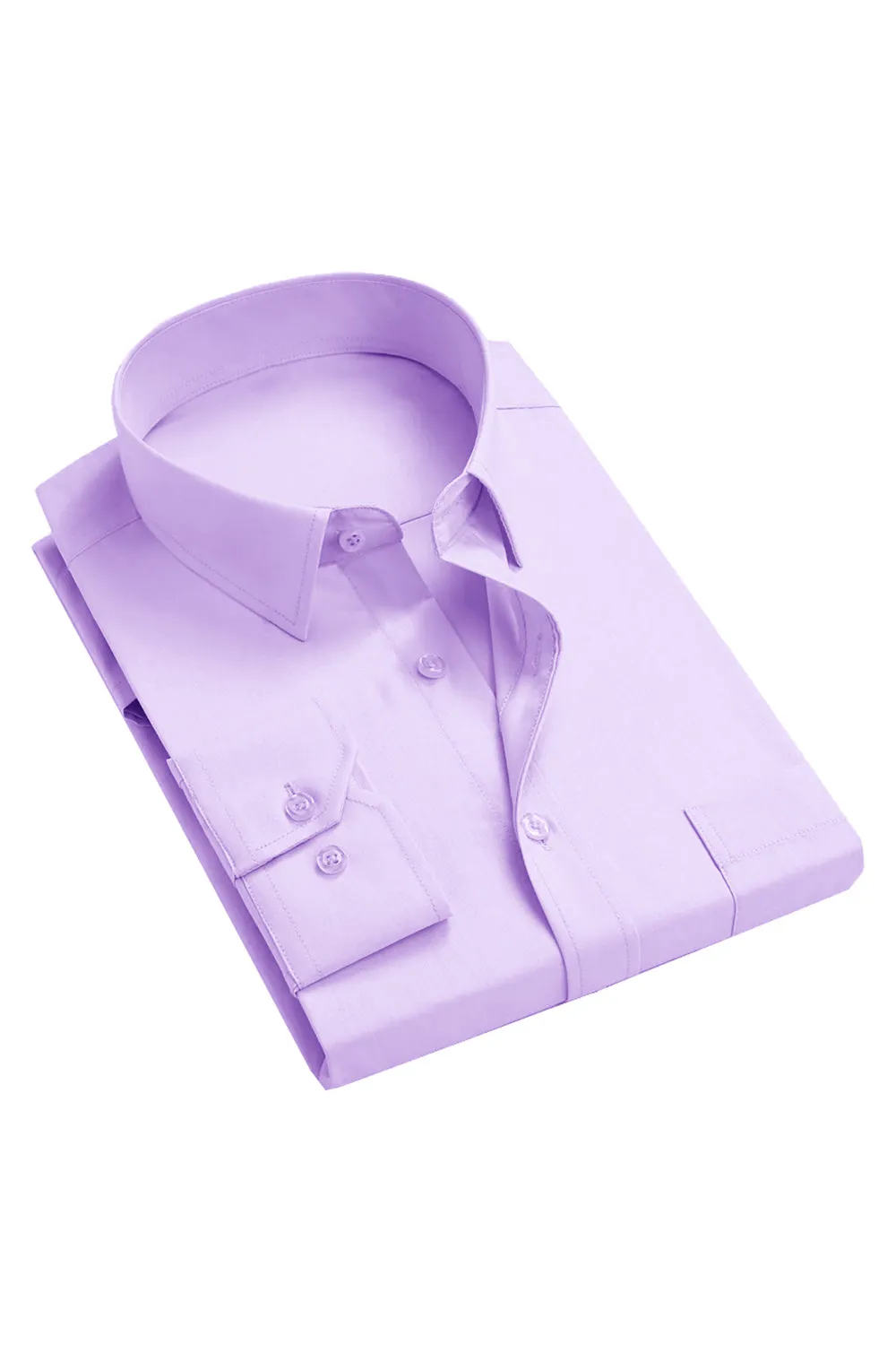 Men's Purple Wrinkle-Free Solid Long Sleeves Dress Shirt sold by Zapaka