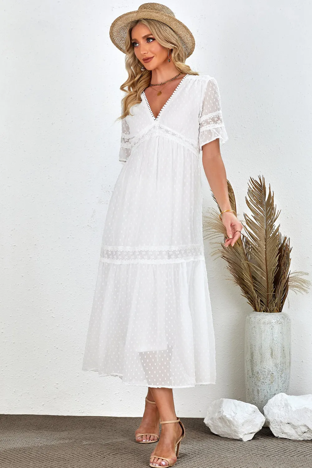 White Lace Boho Summer Dress sold by Zapaka product image thumbnail 3