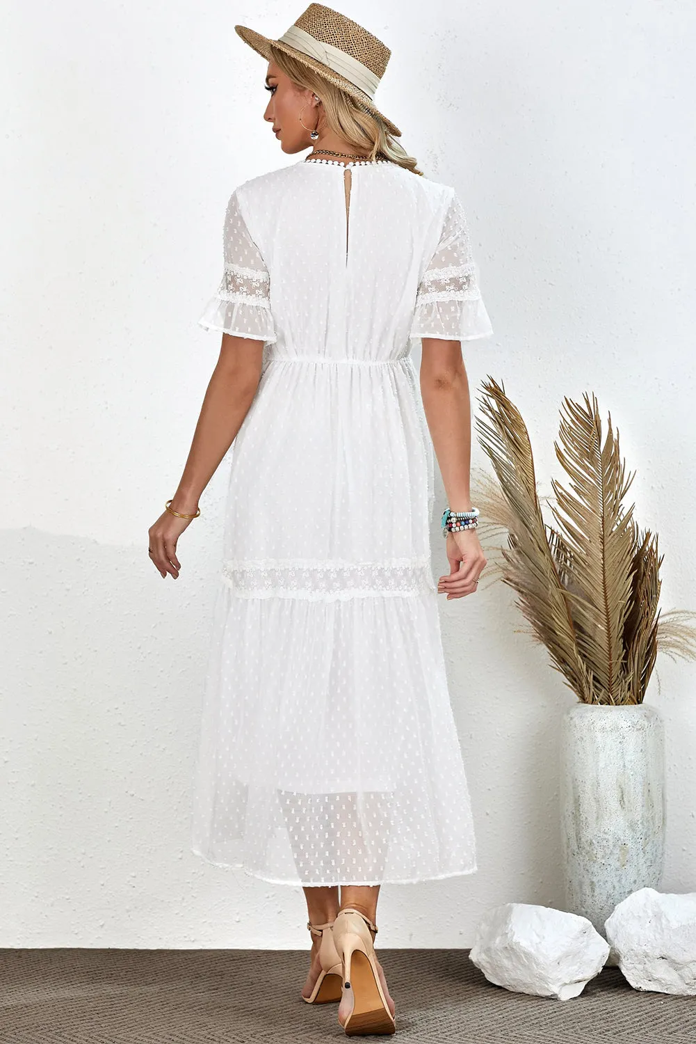 White Lace Boho Summer Dress sold by Zapaka product image thumbnail 2