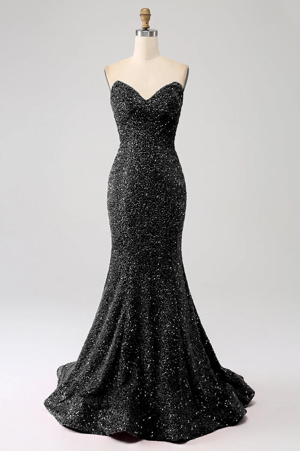 Golden Mermaid Sweetheart Sweep Train Prom Dress With Sequins sold by Zapaka product image thumbnail 5