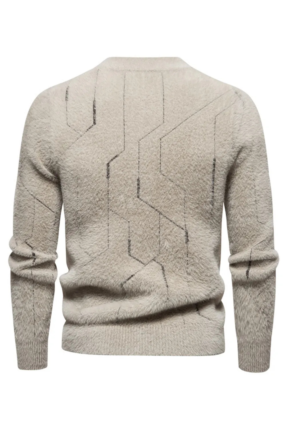 Khaki Men's Slim Fit Pullover Knitted Sweater sold by Zapaka product image thumbnail 2