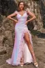 Mermaid Sweetheart Purple Sequins Long Prom Dress with Feather sold by Zapaka