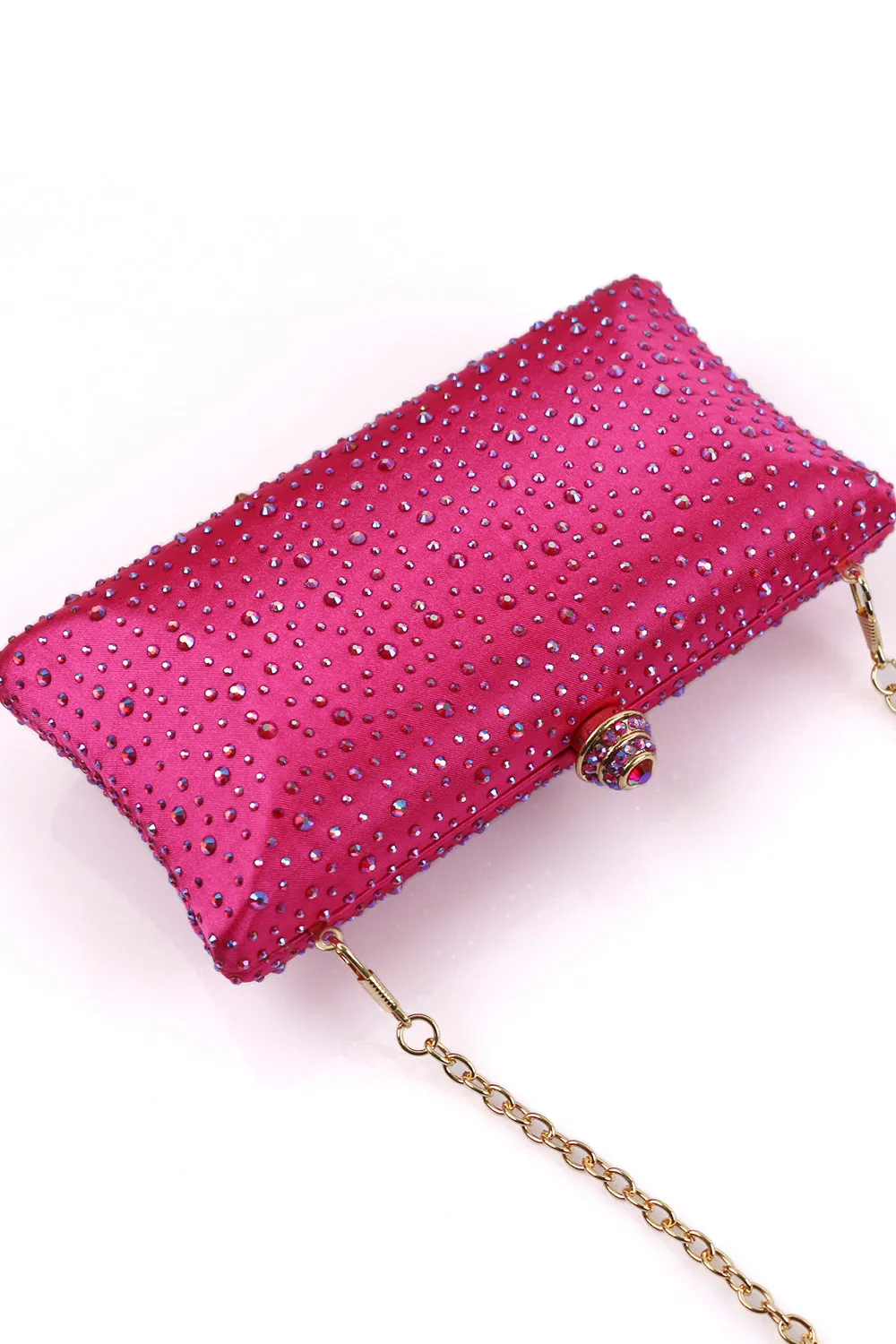 Sparkly Fuchsia Rhinestone Evening Party Handbag sold by Zapaka product image thumbnail 4