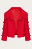 Red Peak Lapel Women Party Blazer sold by Zapaka
