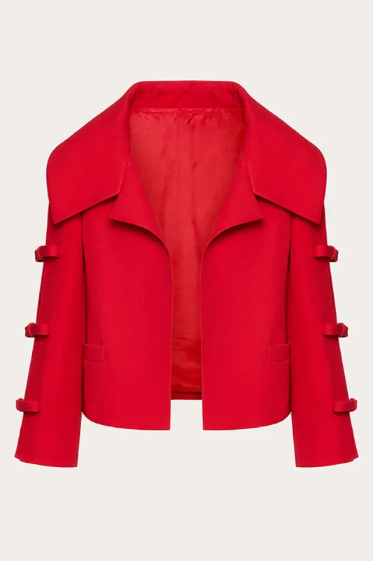 Red Peak Lapel Women Party Blazer sold by Zapaka