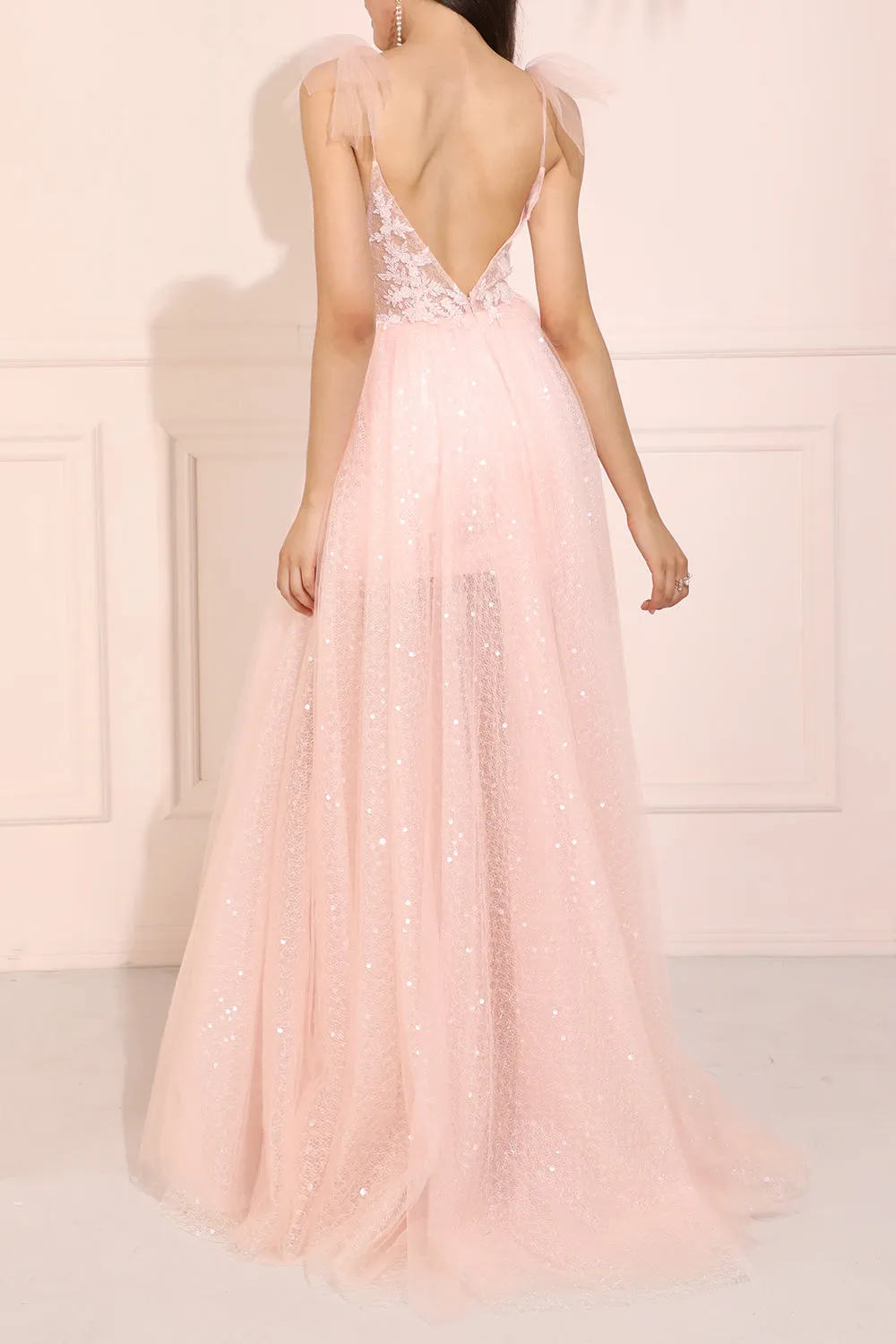 Glitter Pink Long Prom Dress sold by Zapaka product image thumbnail 2