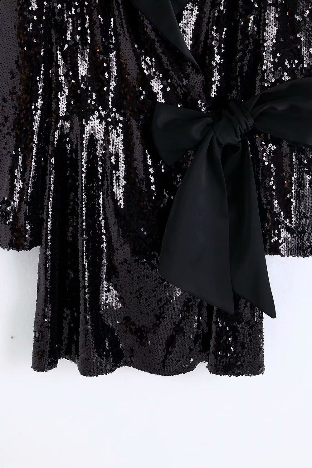 Sparkly Black Sequins Wrap Blazer Dress sold by Zapaka product image thumbnail 5