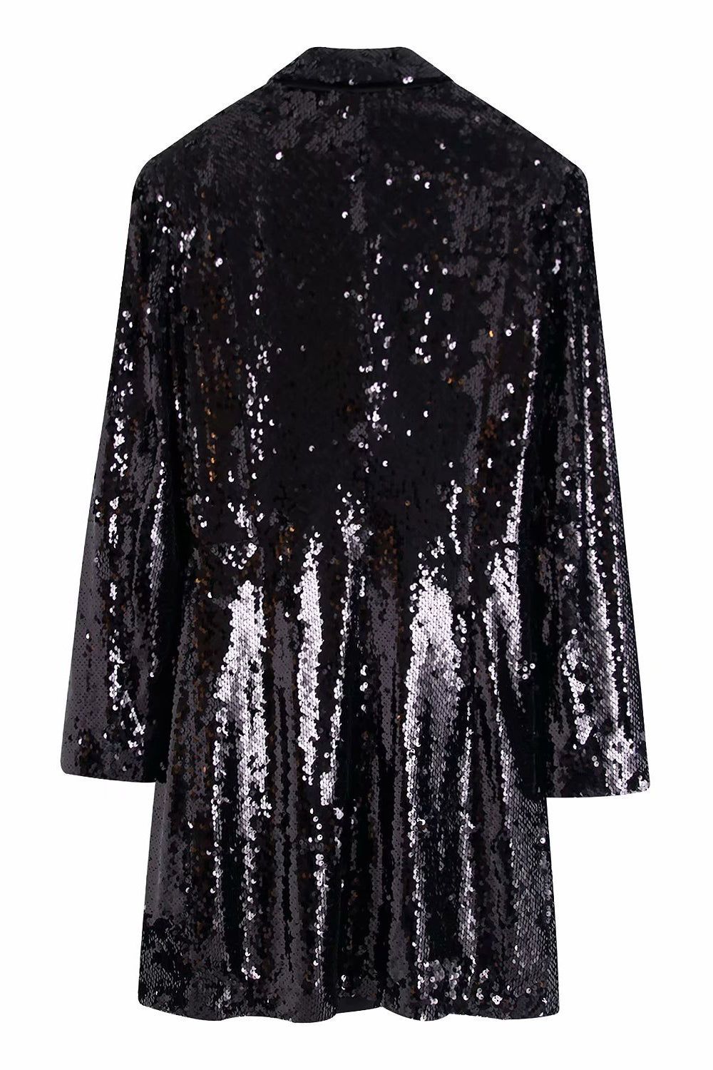 Sparkly Black Sequins Wrap Blazer Dress sold by Zapaka product image thumbnail 2
