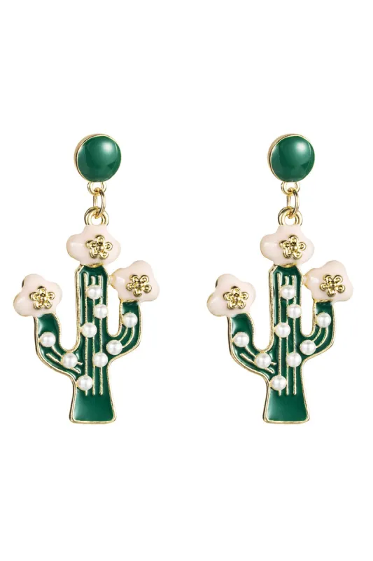 Green Plant Drop Earrings sold by Zapaka