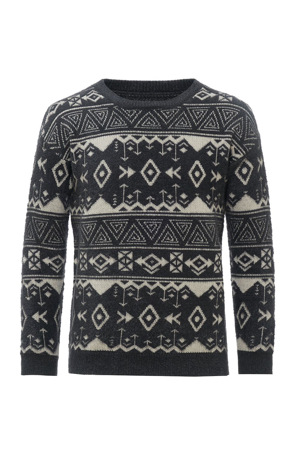 Black Crew Neck Knitted Men Sweater sold by Zapaka